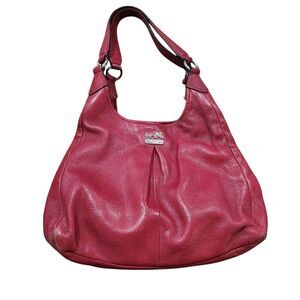 Coach Madison Maggie Shoulder Bag Red Leather Classic Everyday Capsule Retro Y2K